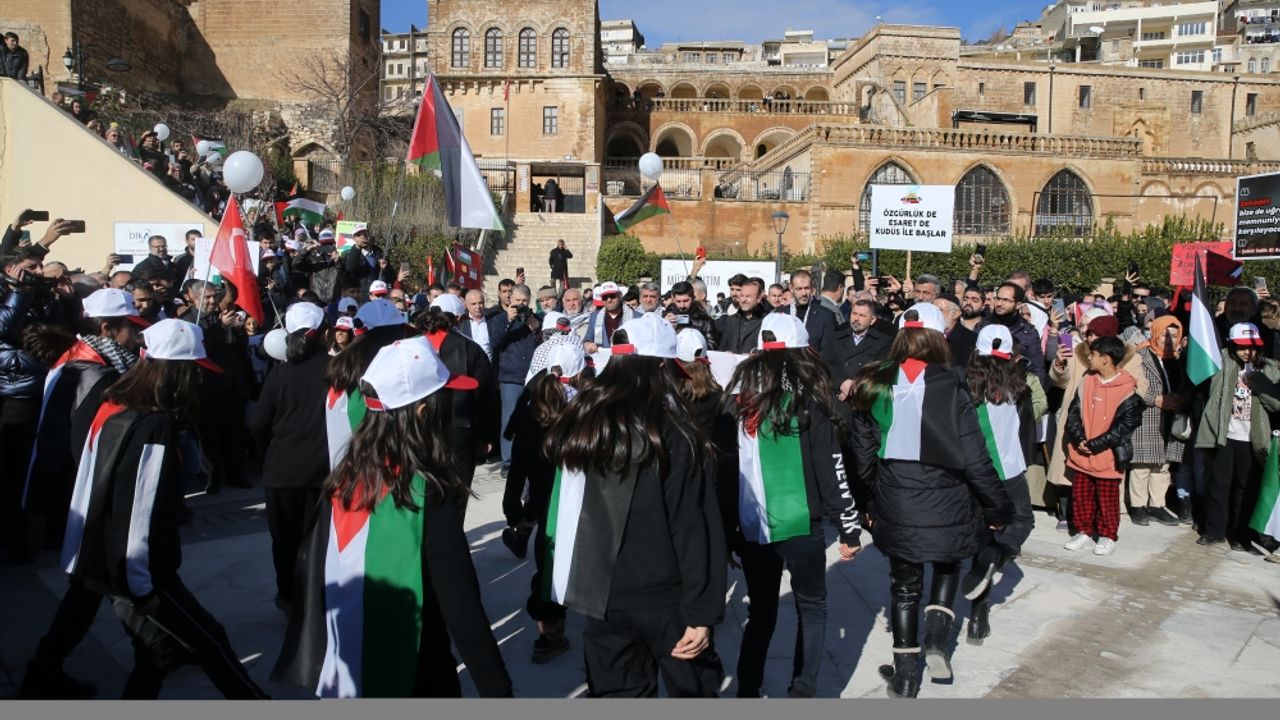 Mardin'de teröre tepki, Gazze'ye destek yürüyüşü
