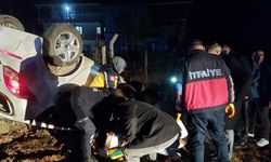 Adıyaman'da şarampole devrilen aracın sürücüsü yaralandı