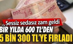 Bir yılda 600 TL’den 5 bin 300 TL’ye fırladı! Sessiz sedasız zam geldi