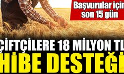 Çiftçilere 18 milyon TL hibe desteği! Başvurular için son 15 gün