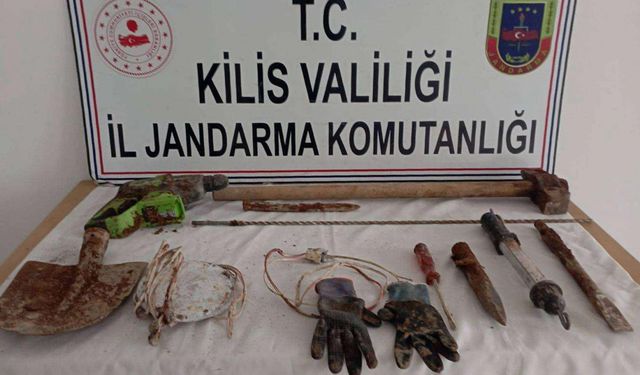 Kilis'te izinsiz kazı yapan 1 şüpheli yakalandı