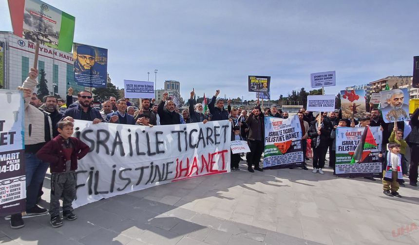 “İsrail'le ticaret Filistin'e ihanet” eylemi: Şanlıurfa’da da eş zamanlı düzenlendi